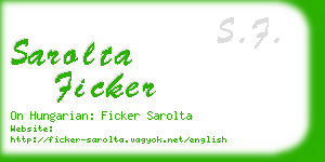 sarolta ficker business card